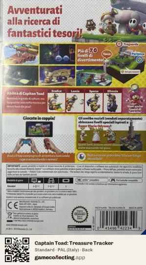 Captain Toad: Treasure Tracker Nintendo Switch, Italy box back