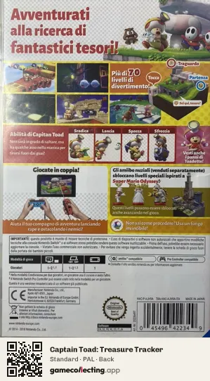 Captain Toad: Treasure Tracker Nintendo Switch, PAL box back