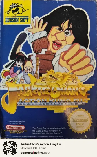 Jackie Chan's Action Kung Fu Nintendo Entertainment System, PAL box front