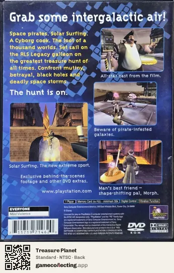 Treasure Planet PlayStation 2, NTSC box back
