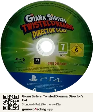 Giana Sisters: Twisted Dreams: Director's Cut PlayStation 4, PAL disc