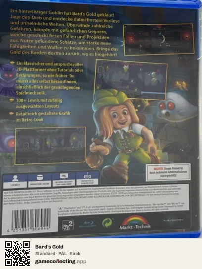 Bard's Gold PlayStation 4, PAL box back