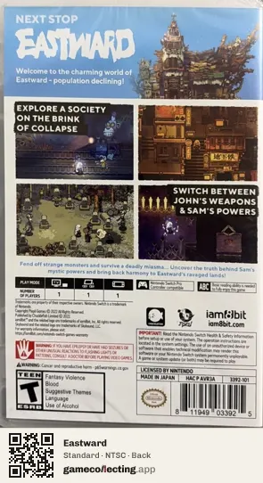 Eastward Nintendo Switch, NTSC box back