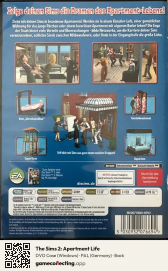 The Sims 2: Apartment Life Computer, Germany box back