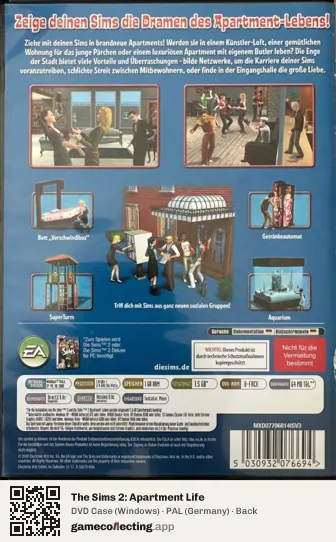The Sims 2: Apartment Life Computer, Germany box back