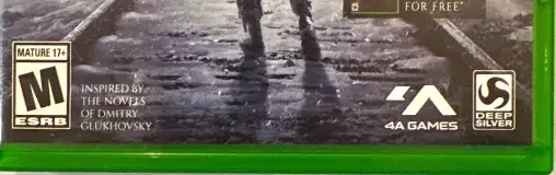 Metro Exodus, the ESRB box on its front