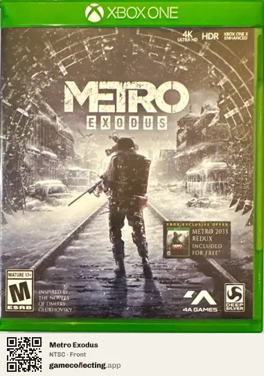 Metro Exodus Xbox One, NTSC box front