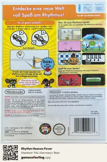 Rhythm Heaven Fever Nintendo Wii, Germany box back