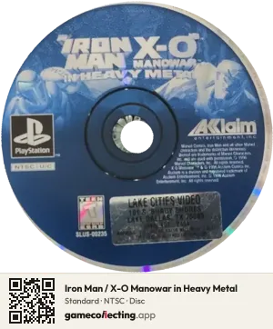 Iron Man / X-O Manowar in Heavy Metal PlayStation, NTSC disc