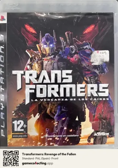 Transformers: Revenge of the Fallen PlayStation 3, Spain box front