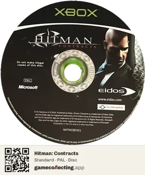 Hitman: Contracts Xbox, PAL disc