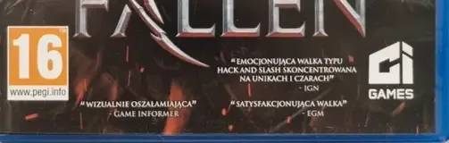 Lords of the Fallen, the PEGI square on its front