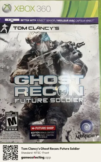 Tom Clancy's Ghost Recon: Future Soldier Xbox 360, NTSC box front