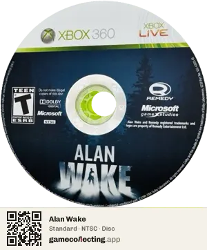 Alan Wake Xbox 360, NTSC disc