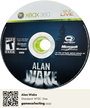 Alan Wake Xbox 360, NTSC disc