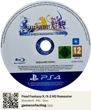 Final Fantasy X/X-2 HD Remaster PlayStation 4, PAL disc
