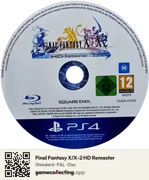 Final Fantasy X/X-2 HD Remaster PlayStation 4, PAL disc