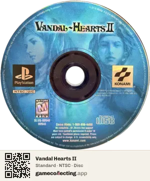 Vandal Hearts II PlayStation, NTSC disc
