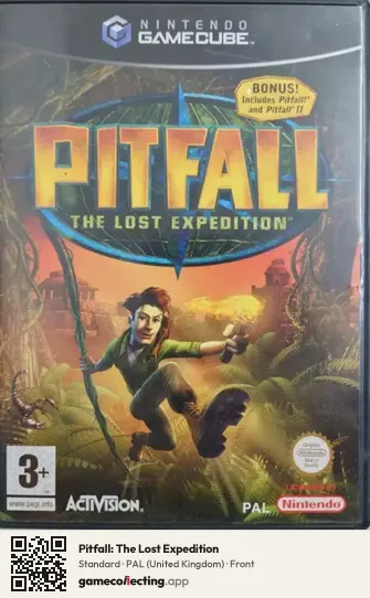Pitfall: The Lost Expedition Nintendo GameCube, United Kingdom box front