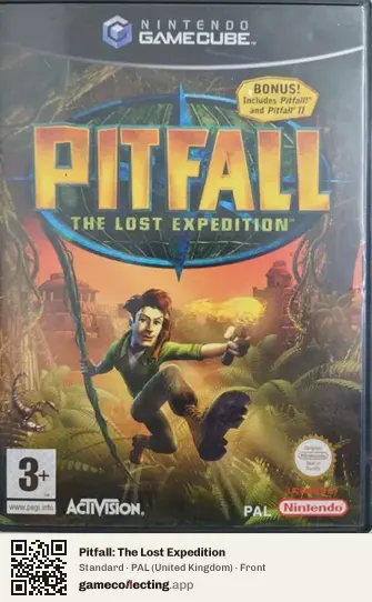 Pitfall: The Lost Expedition Nintendo GameCube, United Kingdom box front