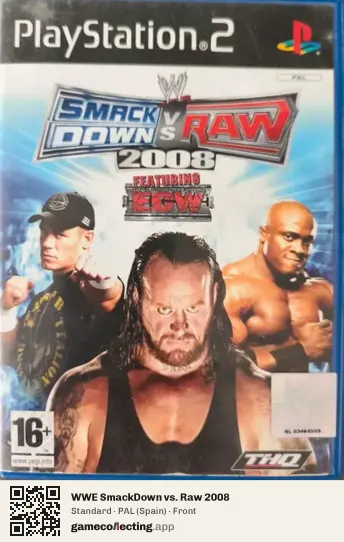 WWE SmackDown vs. Raw 2008 PlayStation 2, Spain box front