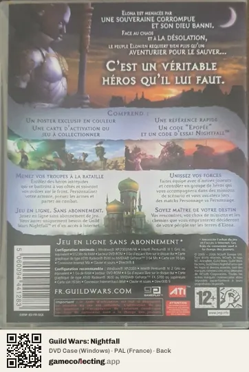 Guild Wars: Nightfall Computer, France box back