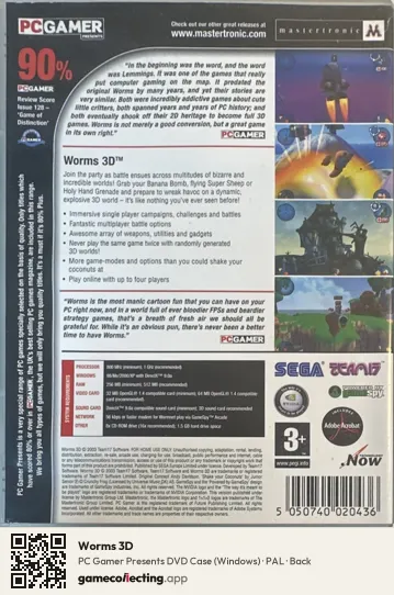 Worms 3D Computer, PAL box back