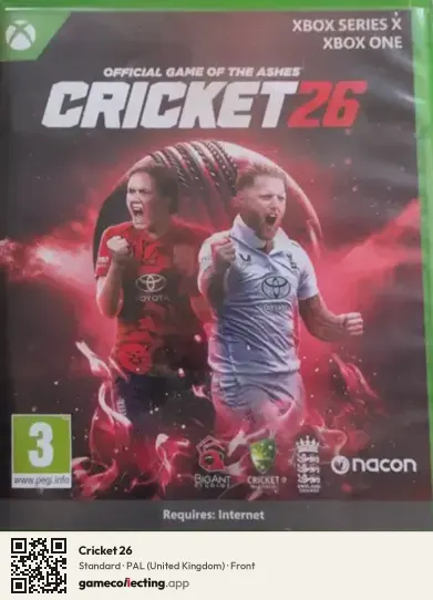 Cricket 26 Xbox Series X, United Kingdom box front