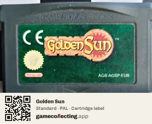 Golden Sun Game Boy Advance, PAL cartridge label