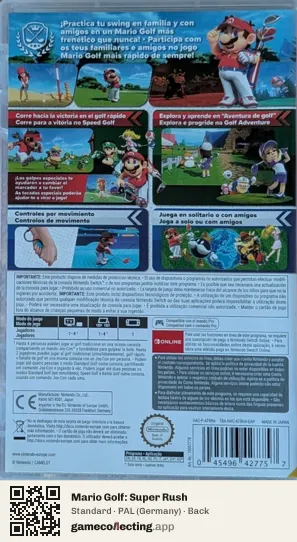 Mario Golf: Super Rush Nintendo Switch, Germany box back