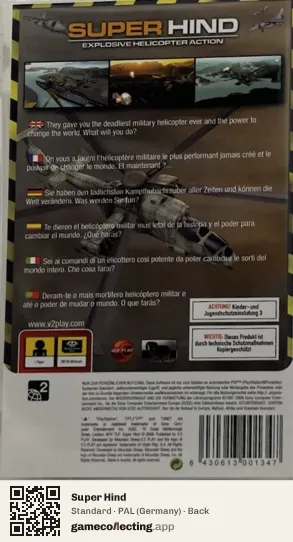 Super Hind PlayStation Portable, Germany box back