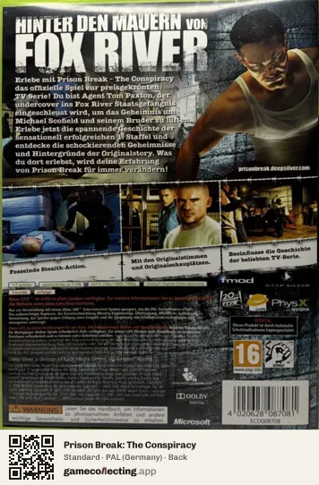 Prison Break: The Conspiracy Xbox 360, Germany box back