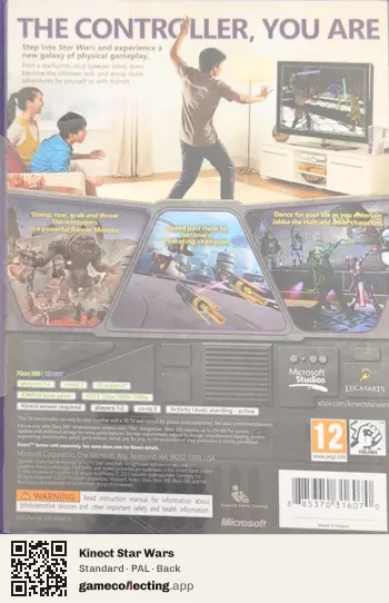 Kinect Star Wars Xbox 360, PAL box back