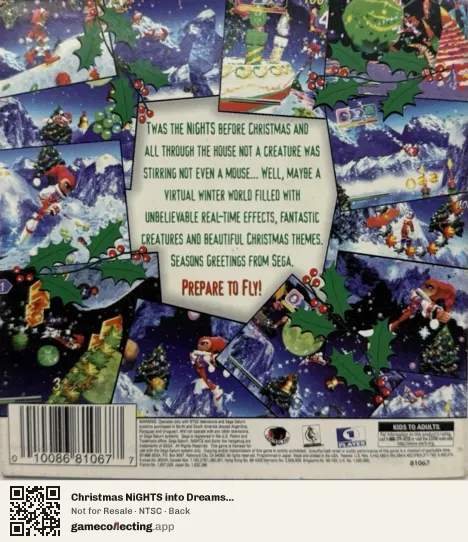 Christmas NiGHTS into Dreams... Sega Saturn, NTSC box back