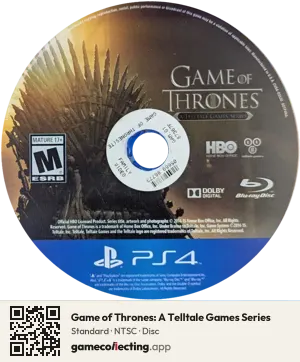 Game of Thrones: A Telltale Games Series PlayStation 4, NTSC disc