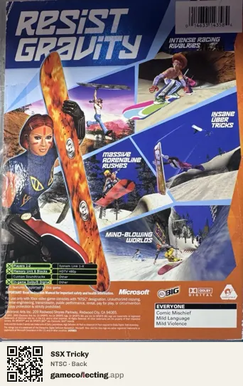 SSX Tricky Xbox, NTSC box back