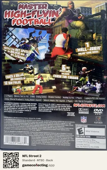 NFL Street 2 PlayStation 2, NTSC box back