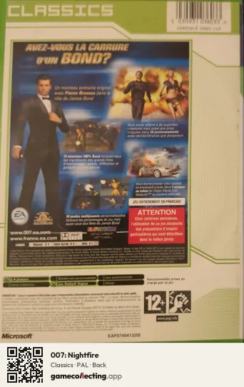007: Nightfire Xbox, PAL box back