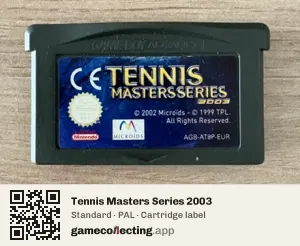 Tennis Masters Series 2003 Game Boy Advance, PAL cartridge label
