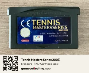 Tennis Masters Series 2003 Game Boy Advance, PAL cartridge label