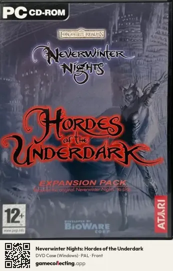 Neverwinter Nights: Hordes of the Underdark Computer, PAL box front