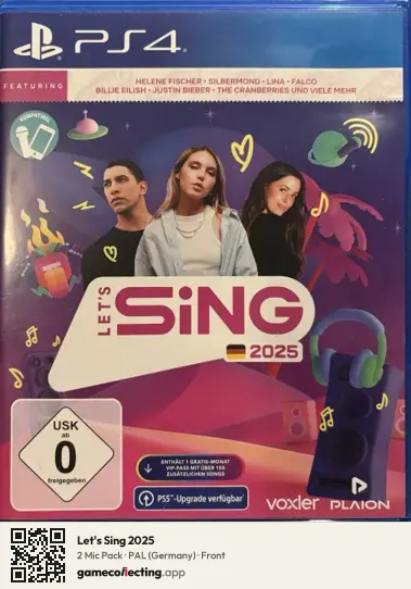 Let's Sing 2025 PlayStation 4, Germany box front