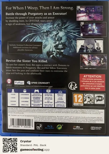 Crystar PlayStation 4, PAL box back