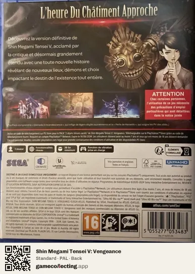Shin Megami Tensei V: Vengeance PlayStation 5, PAL box back