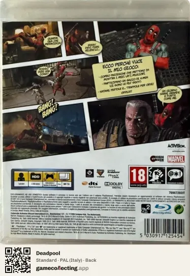Deadpool PlayStation 3, Italy box back