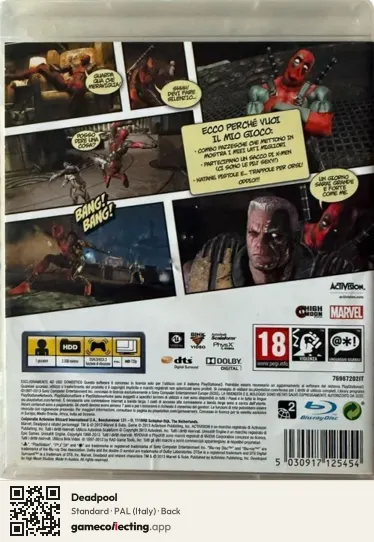 Deadpool PlayStation 3, Italy box back