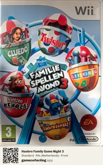 Hasbro Family Game Night 3 Nintendo Wii, Netherlands box front