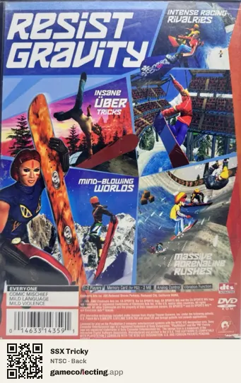 SSX Tricky PlayStation 2, NTSC box back