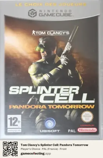 Tom Clancy's Splinter Cell: Pandora Tomorrow Nintendo GameCube, France box front