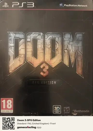 Doom 3: BFG Edition PlayStation 3, United Kingdom box front